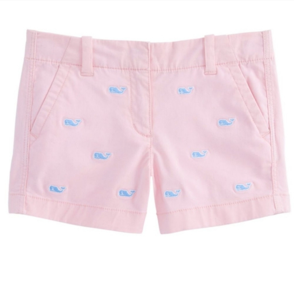 Vineyard Vines Pink Shorts with Blue Whale Embroidery